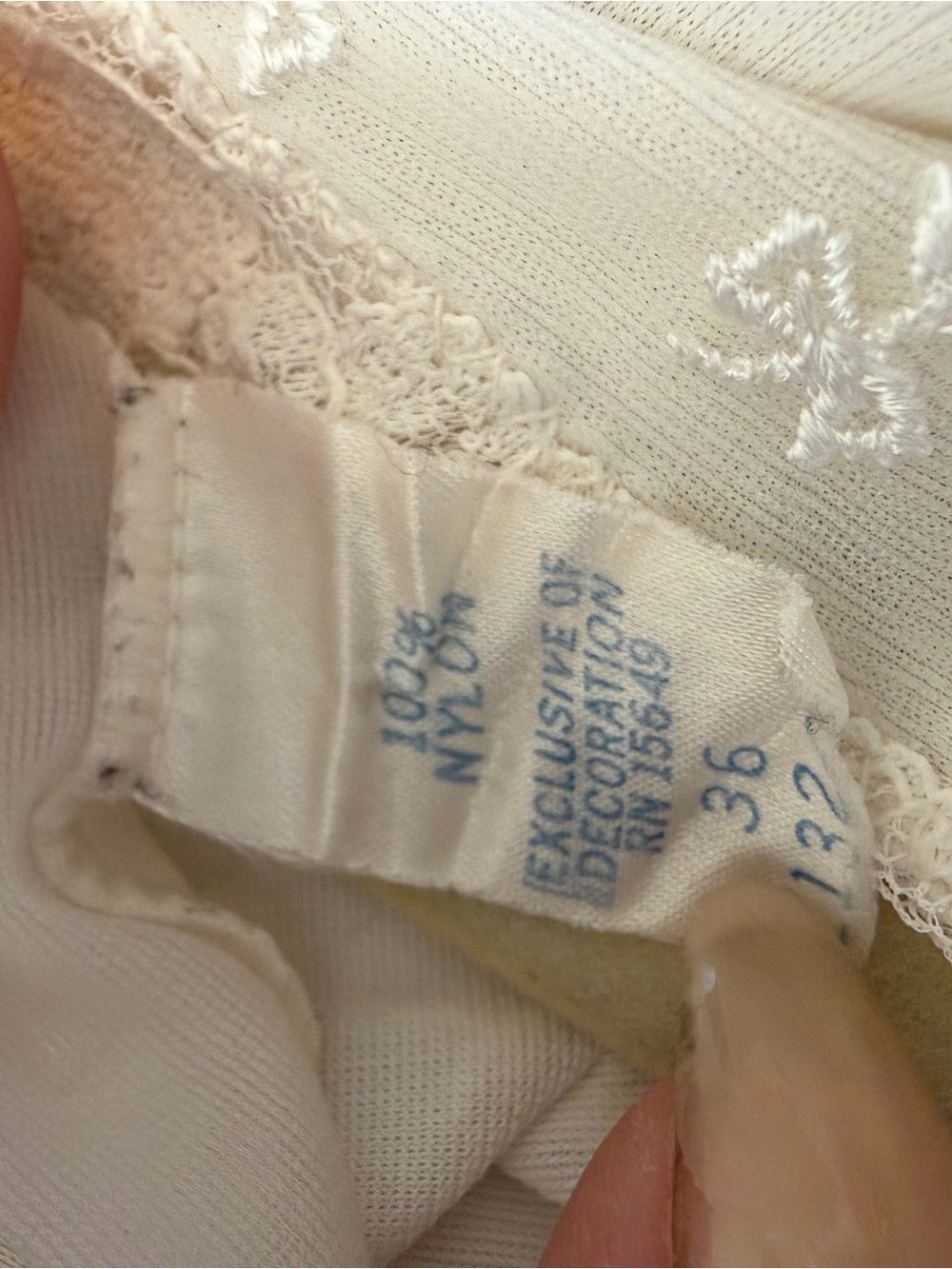 Vintage Cream Lace-Trim Slip - Picture 5 of 6